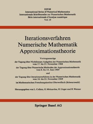 cover image of Iterationsverfahren Numerische Mathematik Approximationstheorie